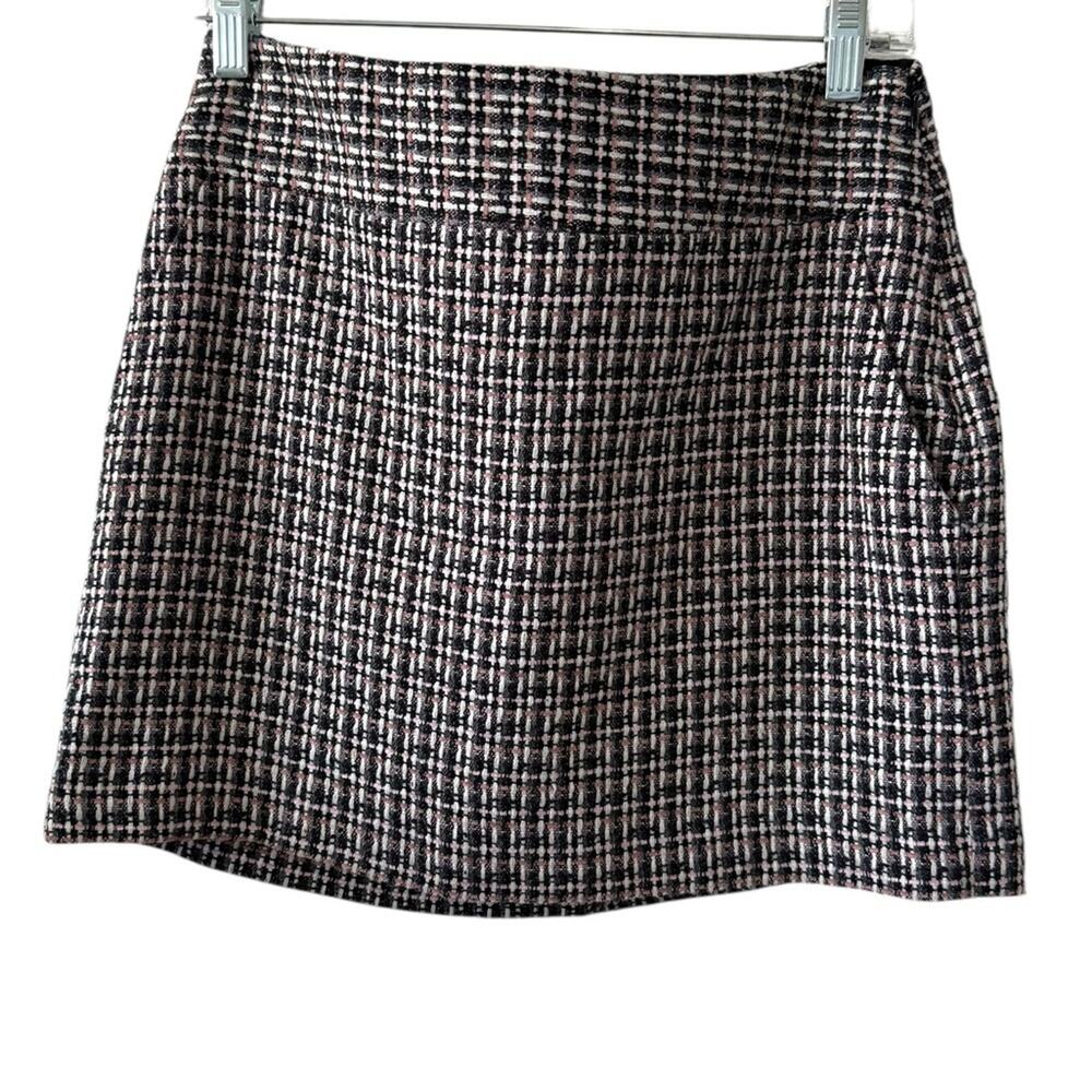 Forenza Size 2 Pink & Black Tweed Mini Skirt with Pockets